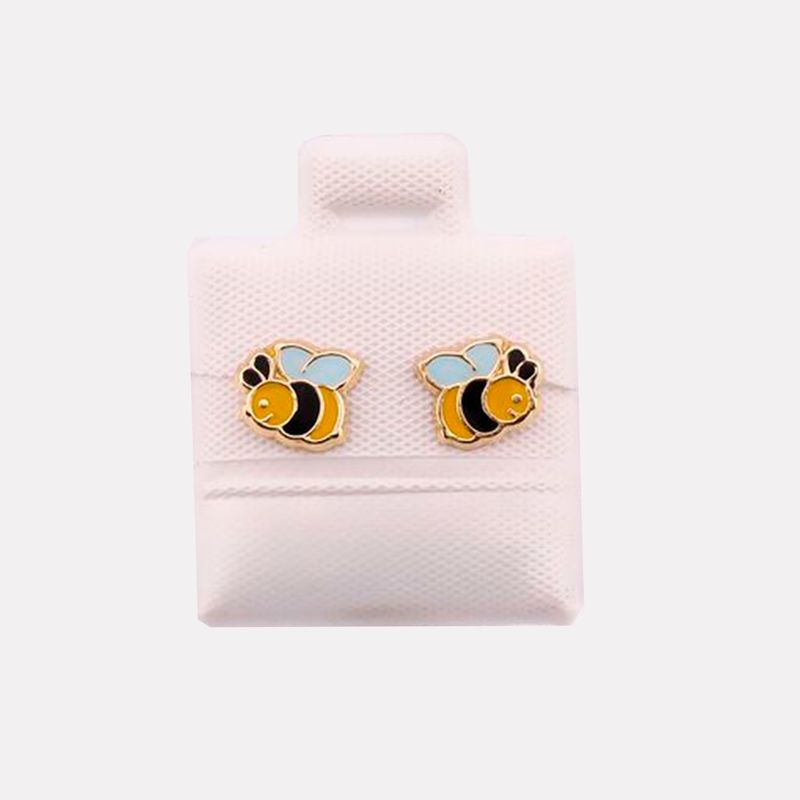 Broqueles Abeja Esmaltada 10k 0.2g